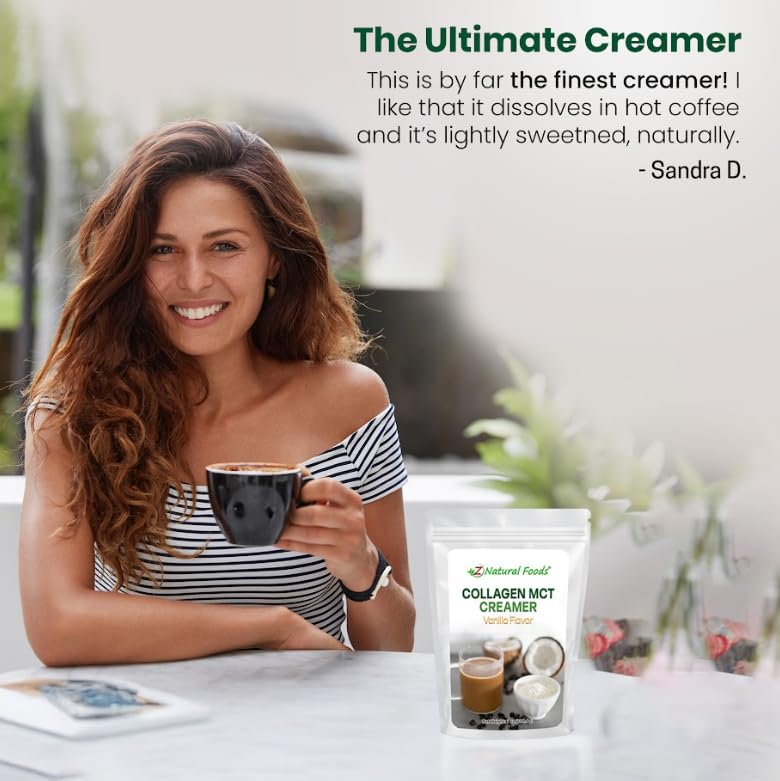 Z Natural Foods Collagen MCT Oil Creamer Powder- Vanilla, 16 oz (Pack of 1)