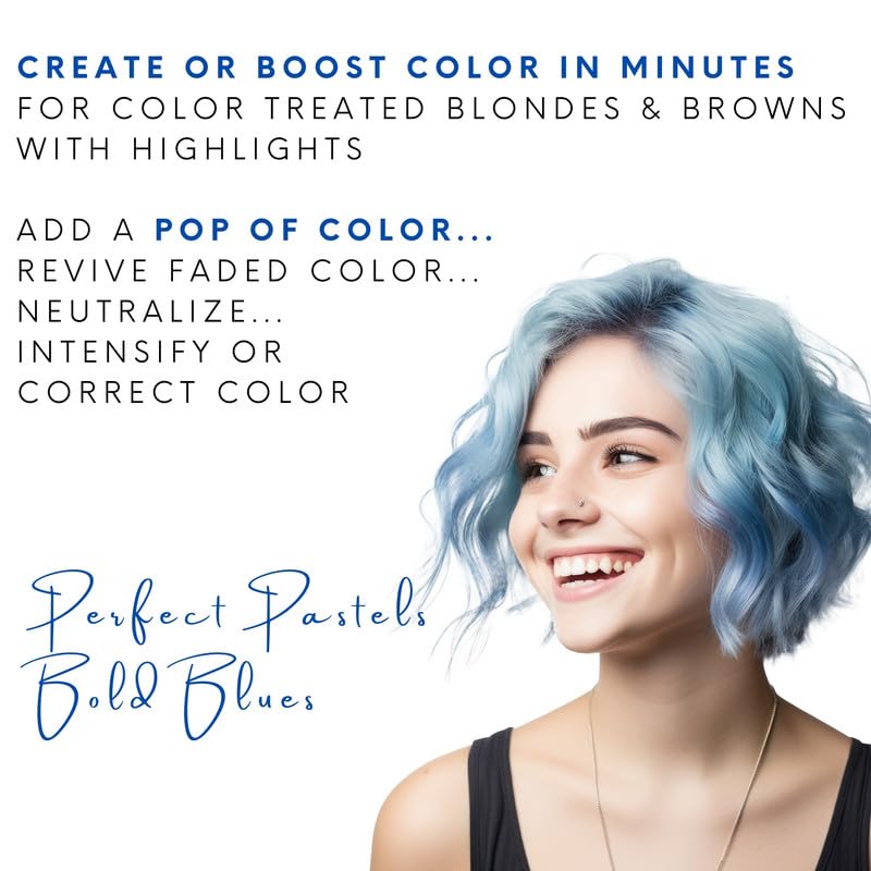 Watercolors Intense Color Depositing Shampoo, Semi Permanent Hair Color 8.5 oz - BLUE