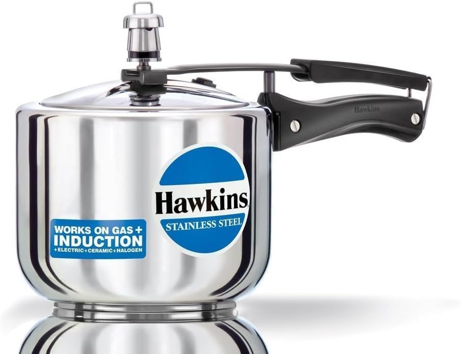 Hawkins Stainless Steel Induction Compatible Inner Lid Pressure Cooker (Tall), 3 Litre, Silver (Hss3T), 3 Liter