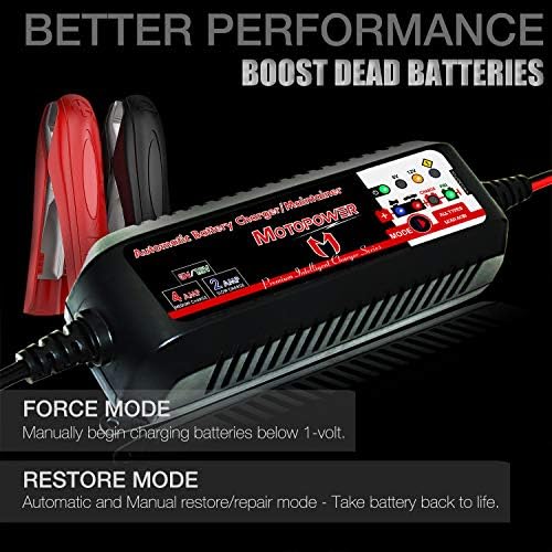 MOTOPOWER MP00207 6V and 12V 4AMP Automatic Smart Battery Charger | Battery Charger, Battery Maintainer