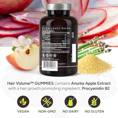 NEW NORDIC Hair Volume Daily Biotin Support Gummies 60-Day Supply - 1 Pk