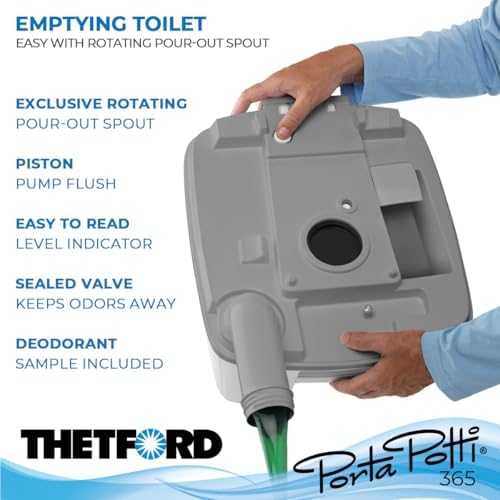 Porta Potti Thetford Porta Potti 365 Portable Toilet (for RV, Marine, Camping, Vans, Trucks, Healthcare) 92820, White