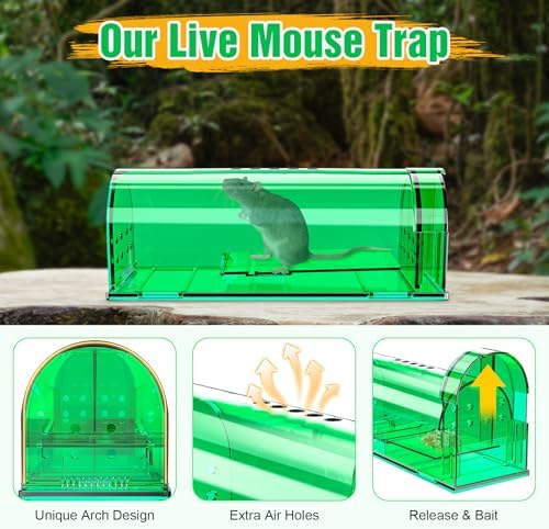 4 Pcs Humane Live Mouse Traps No Kill Reusable Mice Trap Catch