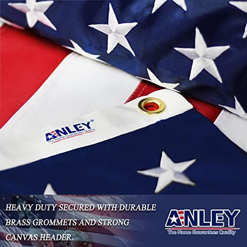 ANLEY EverStrong Series American Flag 6x10 Foot Heavy Duty - Embroidered Stars and Sewn Stripes - 4 Rows of Lock Stitching - US National Banner Flags with Brass Grommets 6 X 10 Ft