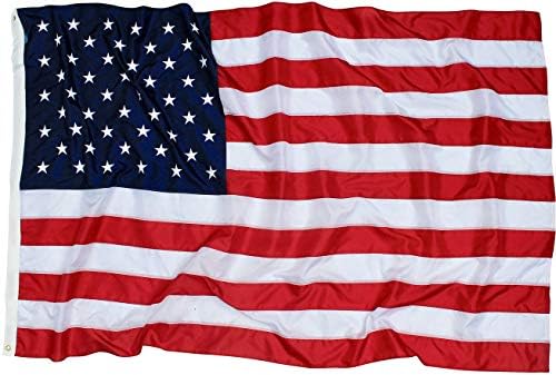 4x6 ft Heavy-Duty American Flag – 100% Made in USA, FMAA Certified – UV-Resistant 210D Outdoor Nylon with Embroidered Stars, Sewn Stripes, Brass Grommets, Reinforced Fly End for 20–25 ft Poles