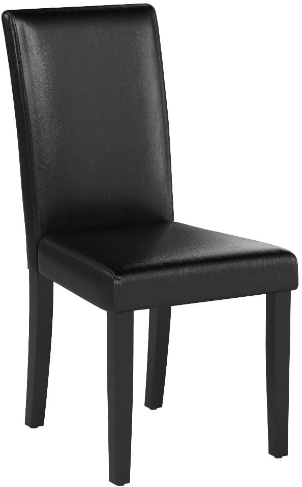 Yaheetech Dining Chairs Set of 4 Upholstered Kitchen Chairs Black