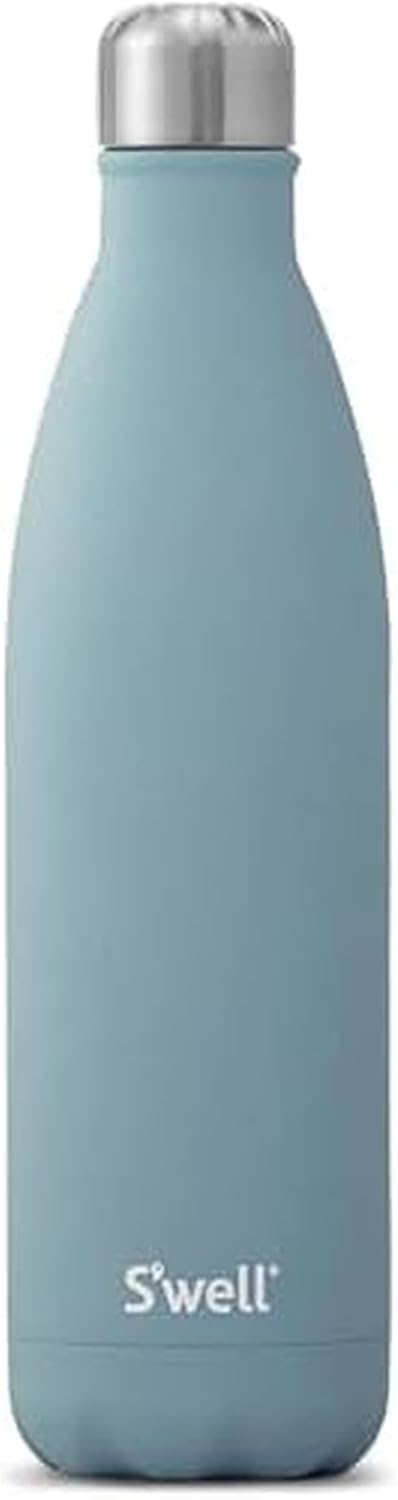 S'well Stainless Steel Water Bottle, 17oz, Blue Suede, Triple-Layered Vacuum Insulated Containers Keeps Drinks Cold for 36 Hours and Hot for 18, BPA Free, Perfect for On the Go