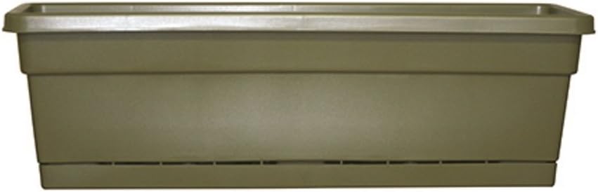 Southern Patio 30" Rolled Rim Window Box with Attached Tray, Terra Cotta