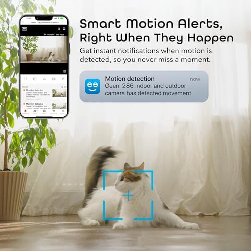 Geeni Mini 1080P Indoor/Outdoor Security Camera 2-Pack, Smart WiFi Cameras with Motion & Sound Detection, Night Vision, 2-Way Audio