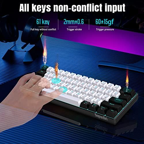 Snpurdiri 60% Mechanical Gaming Keyboard (Black-White