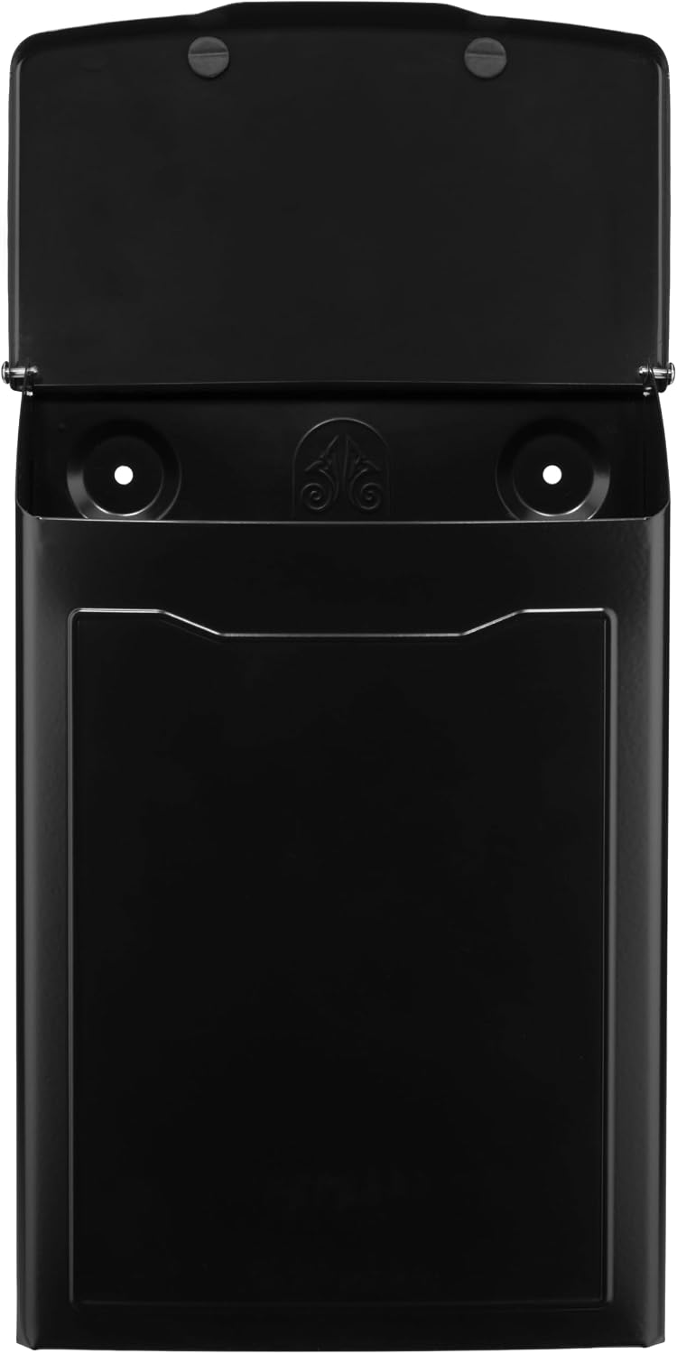 Architectural Mailboxes 2681B Black Marina Wall Mount Mailbox, Small | Galvanized steel build for outside with weather-resistant outdoor construction and a rust-resistant powder-coat finish.