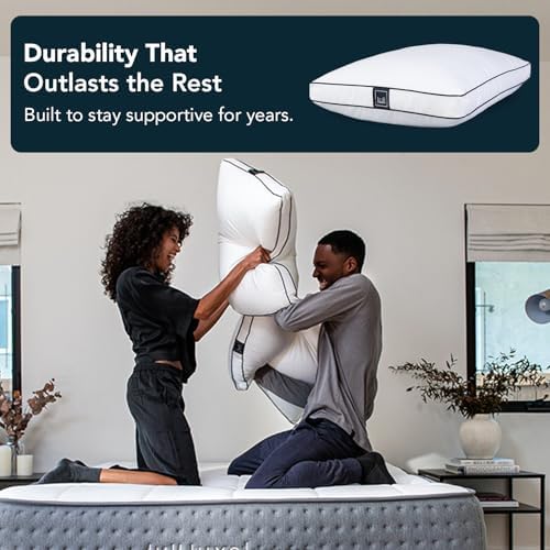 Lull Original 3-Layer Premium Hypoallergenic Pillow — Down Alternative for Neck & Spine Support — Bed Pillows for Sleeping — Cooling, Breathable, Machine Washable with 100-Night Trial — Standard Size