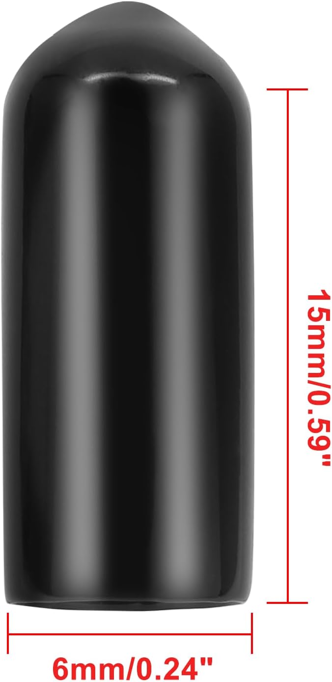 Bonsicoky 12Pcs Round Rubber End Caps 5/8" (16mm) ID, Black