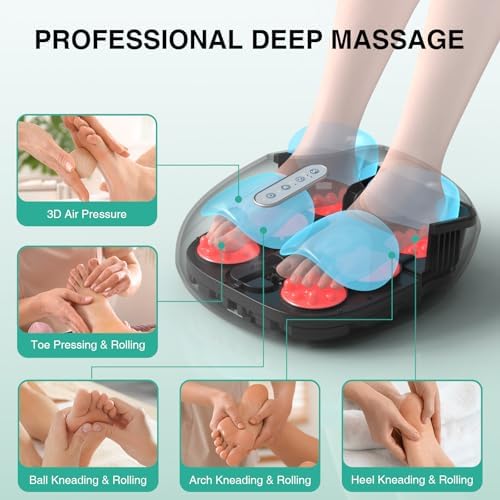 Medcursor Foot Massager with Heat - Shiatsu Feet Massage Machine Delivers Relief for Tired Muscles & Plantar, Deep Kneading Therapy