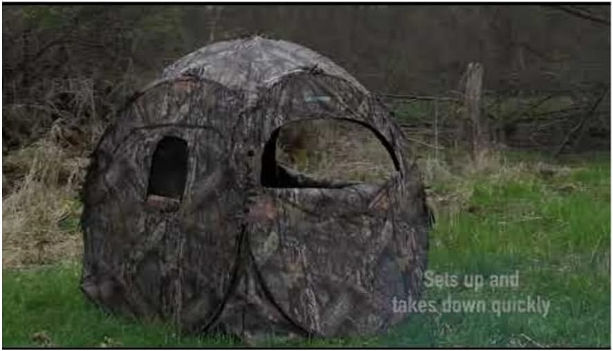 Ameristep Doghouse Run & Gun Hunting Blind | Lightweight 2 Person Ground Blind in Mossy Oak Break-Up Country, One Size