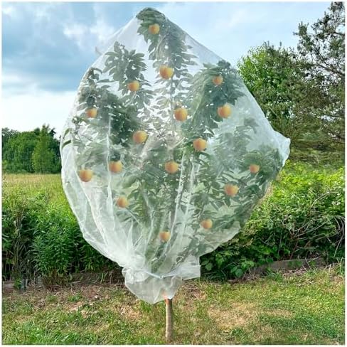 Insect Bird Barrier Mesh, 3.5 x4.6FT Garden Netting Barrier with Drawstring