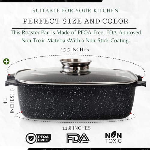 Moss & Stone 12" Deep Nonstick Skillet with Lid, 5 Qt Saute Pan, Oven Safe