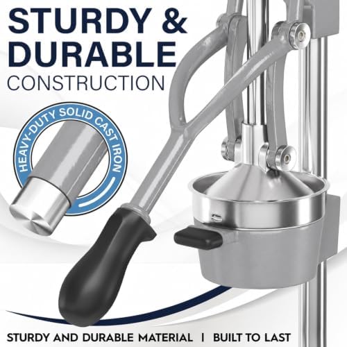 Eurolux Ultra-Premium Cast Iron Juicer | Extra-Large, Heavy Duty, Commercial Grade