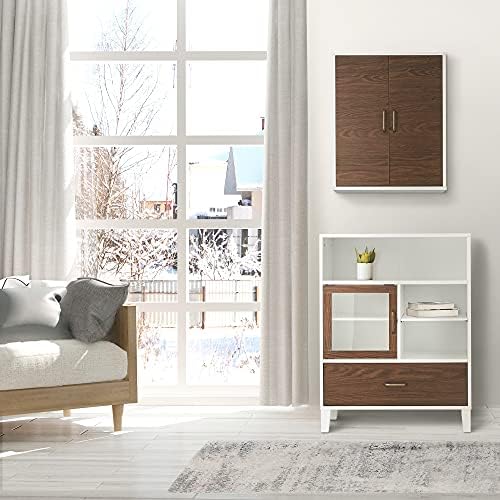Teamson Home Florence 26 in. x 32 in. 2-Door Freestanding Wooden Floor Cabinet with Adjustable Shelves for Storage Solutions in Bathrooms, Kitchens, Laundry Rooms, Home Offices, White | Freestanding Wooden, Adjustable Shelves, For Bathrooms, Kitchens, La…