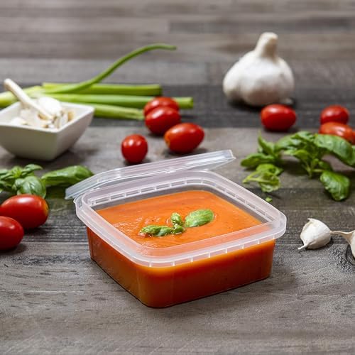 NYHI 32 oz 20 Pack Square Clear Deli Containers with Lids Disposable BPA Free Square Plastic Food Storage Containers with Lids Airtight for Meal