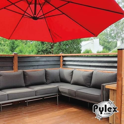 Pylex Deck Sunblind System 11060, Louvers Bracket Shutter Hardware Kit, Up to 11 Boards (48'') - Black Steel Baked Powder Coating Brackets
