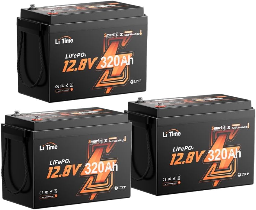 Litime 12V 50Ah LiFePO4 Trolling Motor Battery for Marine RV Solar Camper
