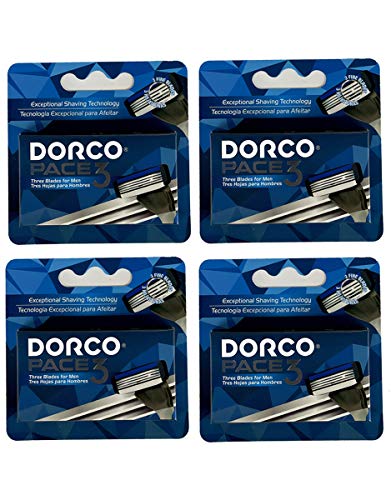 Dorco Pace 3 - Three Razor Blade Shaving System- Value Pack (10 Cartridges + 1 Handle)