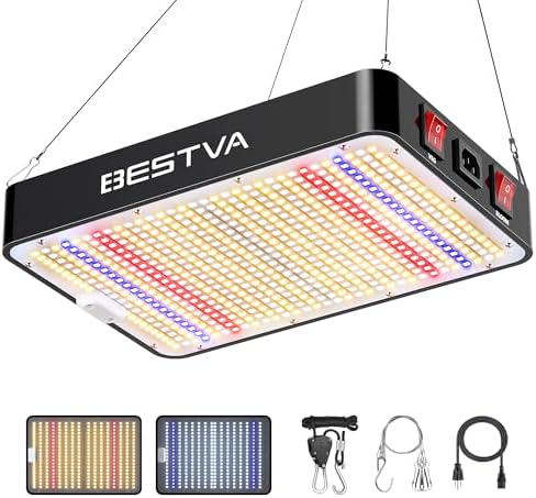 DC2000 Grow Light for Indoor Plants, Dimmable Full Spectrum LED Plant Light | BESTVA 200W LED Plant Light with Veg/Bloom Mode for Indoor Growing, Plant Lamps for Seed Starting Vegetables in 3x3 Grow Tent