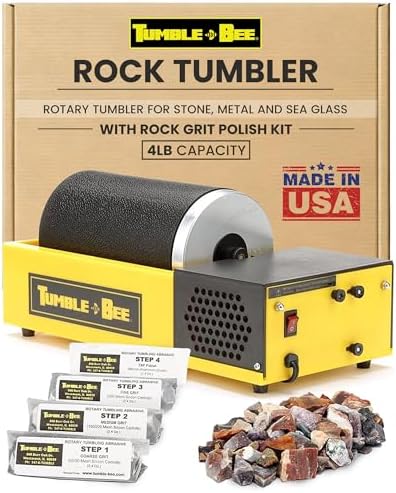 Rock Tumbler - Large Tumbler for Adults and Kids - Rotary Machine for Stone, Rock, Metal and Sea Glass - Polishing Machine Kit for Professionals & Hobbyists - Model TB-14-KIT