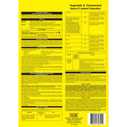 Hi-Yield (32325) Vegetable & Ornamental Insect Control Granules, 4 lbs | Lambda-cyhalothrin granules - Controls soil and foliage insects in vegetable & ornamental gardens - Gardeners