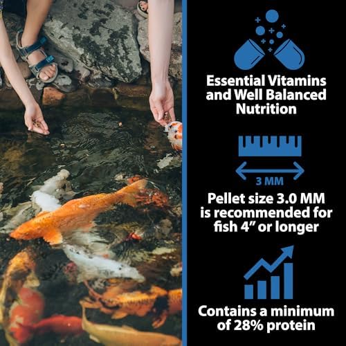 CrystalClear WheatGerm Fish Food for Freshwater Ponds, 2.2 Pound Bucket | Floating pellets with protein-rich food, ideal for cooler spring & fall seasons, supports pond fish in cold water