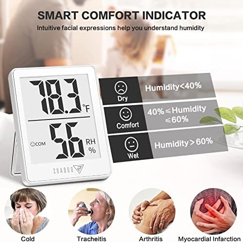 DOQAUS 3 Pack Digital Hygrometer Indoor Thermometer Humidity Monitor Black