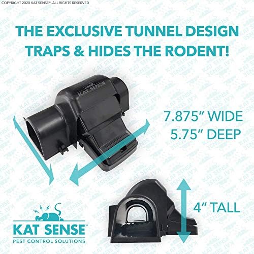 Kat Sense Covered Rat Trap & Chipmunk Trap, Prevents Accidental Triggering with Tunnel Design, Quick Action Pest Control Device