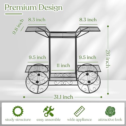 Sorbus® Garden Cart Stand & Flower Pot Plant Holder Display Rack, 6 Tiers, Parisian Style - Perfect for Home, Garden, Patio (Bronze)