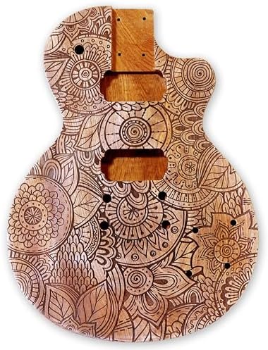 DIY Electric Guitar Kits Okoume wood Body curved top with mahogany veneer cover maple neck & composite ebony fingerboard