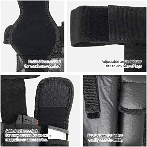 Houston Gun Holsters Ankle Holster, Glk 26/27, 33, Right Hand