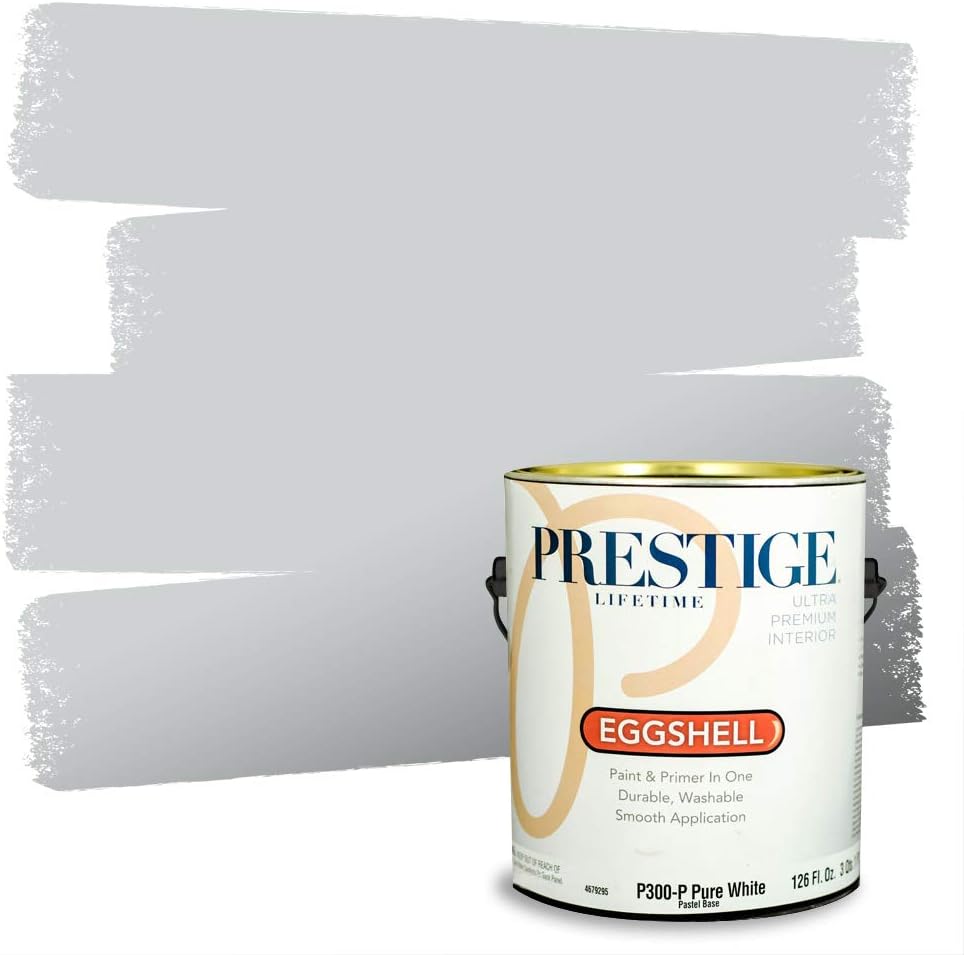 PRESTIGE Paints Exterior Paint and Primer In One, 1-Gallon, Satin, Comparable Match of Sherwin Williams* Tricorn Black*