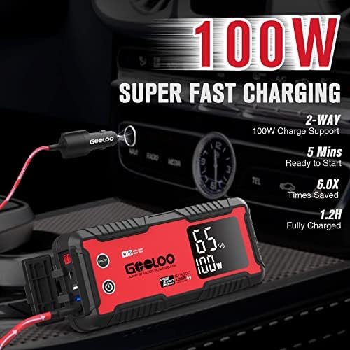 GOOLOO GT4000 Arctic Jump Starter with -40°F Battery Preheat Technology | 4000A Peak Jump Box for 12L Gas & 10L Diesel - 100W Two-Way Fast Charging