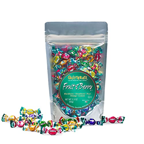 GLITTERATI Fruit & Berry Medley Italian Mini Hard Candies, Individually Wrapped Gourmet Candy, Natural Fruit Flavors, Vegan, Gluten Free, Non-GMO, 14 Oz Bag, 400 Count