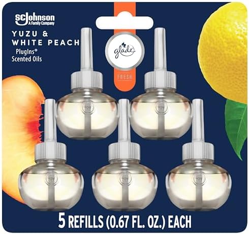 Glade PlugIns Refills Air Freshener, Sea Mist & Cypress, Scented and Essential Oils for Home and Bathroom, 0.67 Fl Oz, 5 Count