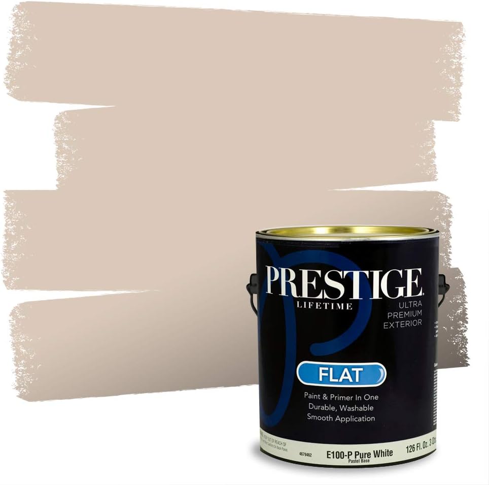 PRESTIGE Paints Exterior Paint and Primer In One, 1-Gallon, Flat, Comparable Match of Sherwin Williams* Sable*
