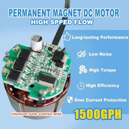 YOKING Automatic Pool Cover Pump, 1/4 HP 1500GPH Swimming Pool Submersible Water Sump Pump