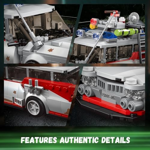 Ghost Car ECTO-1 Building Blocks Kit for Adults, Compatible with Lego Speed, Race Vehicle Building Toy for Kids Boys 8-14