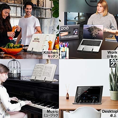 Readaeer Metal Book Stand for Desk Portable Document Holder for Cook Book, Music Book, iPad, Laptop