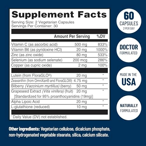 VisiVite AREDS 2 Eye Vitamins for Seniors Without Vitamin E