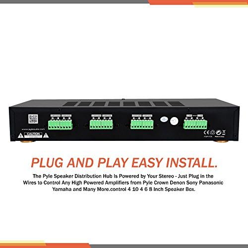 Pyle Premium New and Improved 6 Zone Channel Speaker Switch Selector Volume Control Switch Box Hub Distribution Box for Multi-Channel High Powered
