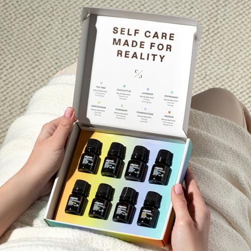 Cliganic Organic Aromatherapy Essential Oils Gift Set (Top 8 - The Iconics), 100% Pure - Peppermint, Lavender, Eucalyptus, Tea Tree, Lemongrass
