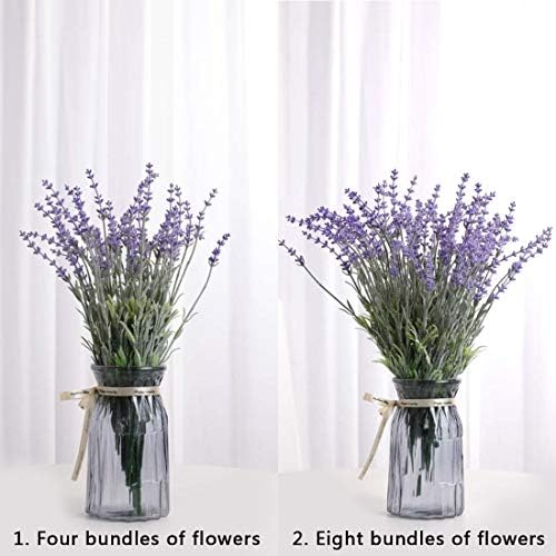 Artificial Lavender Flowers with Silk Flocked Fake Lavender Plant for Wedding Home Table Centerpiece Decor-Pack of 4