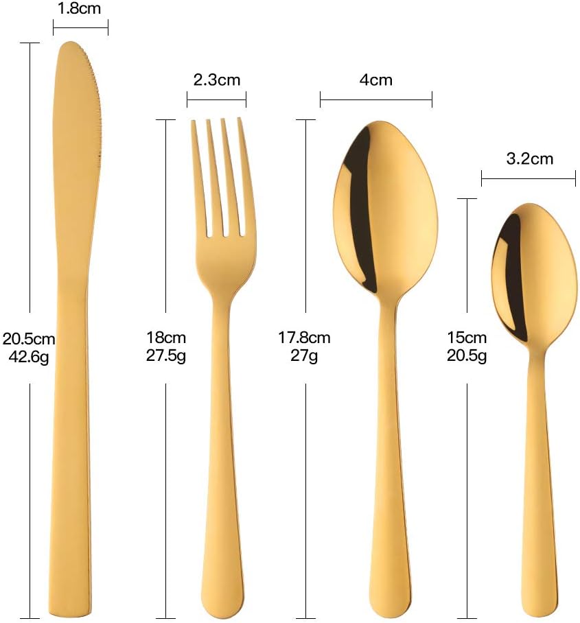 BuyGo Rainbow Silverware Set Flatware Set Stainless Steel Colorful Dinnerware Set 16-Piece Multicolor Cutlery Set, Service for 4
