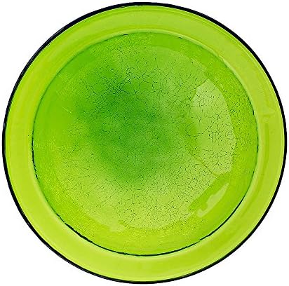 Achla Designs Crackle Glass Bowl, 12-in, Mandarin
